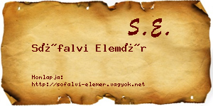 Sófalvi Elemér névjegykártya